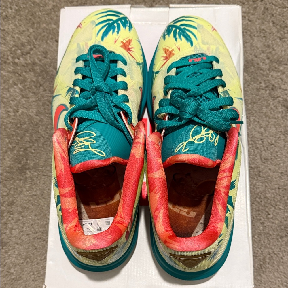 Nike LeBron IX Low White Lime and Bright Mango - Picture 4 of 8